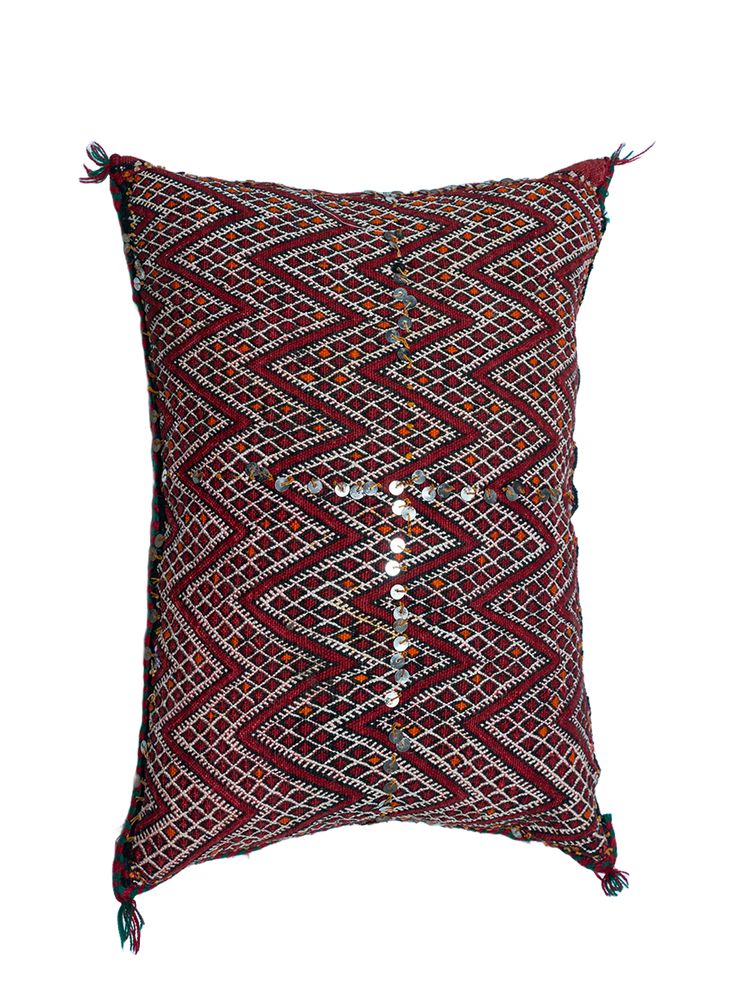Ain Leuh Vintage Pillow - Crimson Handira - Salam Hello