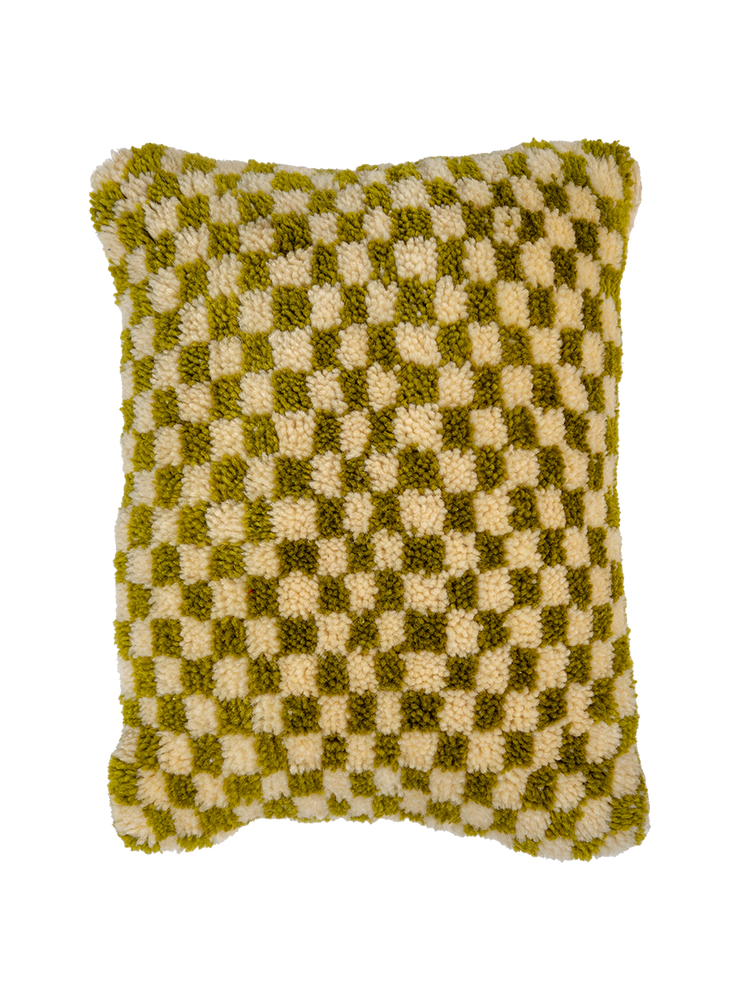 Anzal’s Avocado Micro-Check Pillow - Salam Hello