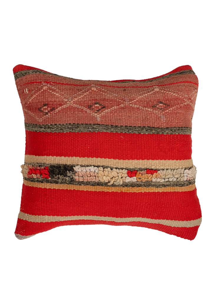 Anzal's Striped Hanbel Pillow - Vintage, Red - Salam Hello