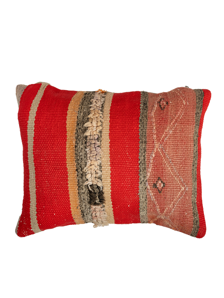 Anzal's Striped Mixed Hanbel Pillow - Vintage, Red - Salam Hello