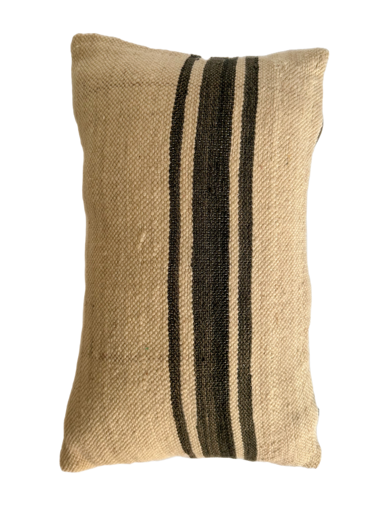 Ouaouzguiti Association's Striped Hanbel Pillow - Black