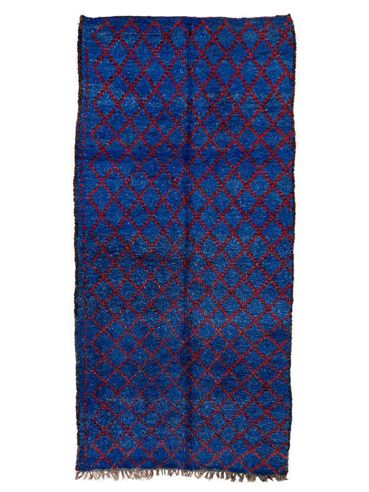 Beni Guigou’s Symbolic Mottled Indigo Trellis - Salam Hello