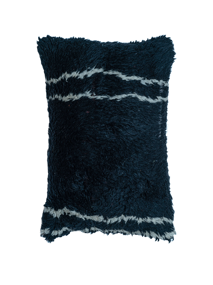 Beni M'rirt Vintage Pillow - Ebony & Ivory Minimal Stripes - Salam Hello