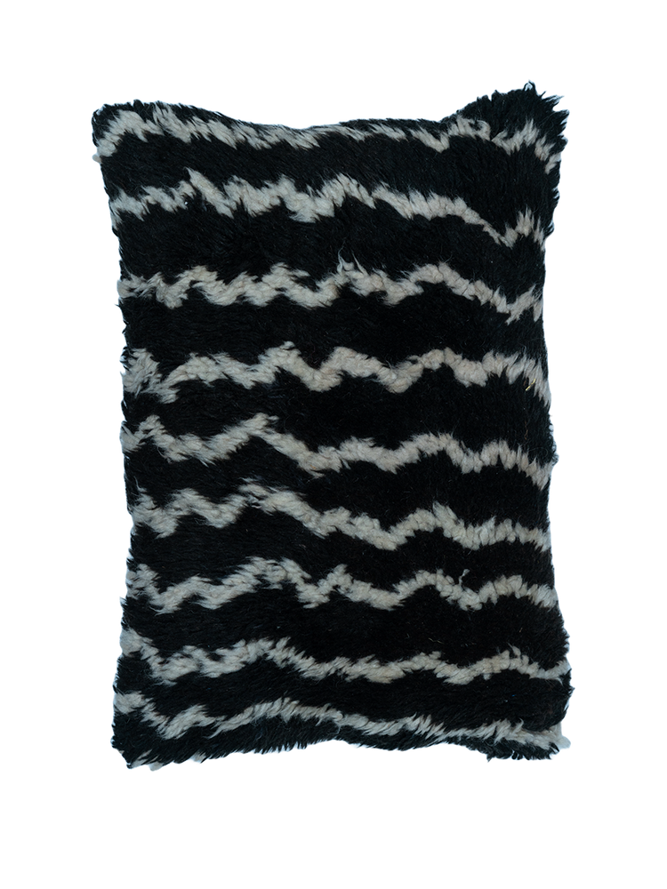Beni M'rirt Vintage Pillow - Ebony & Ivory Stripes - Salam Hello