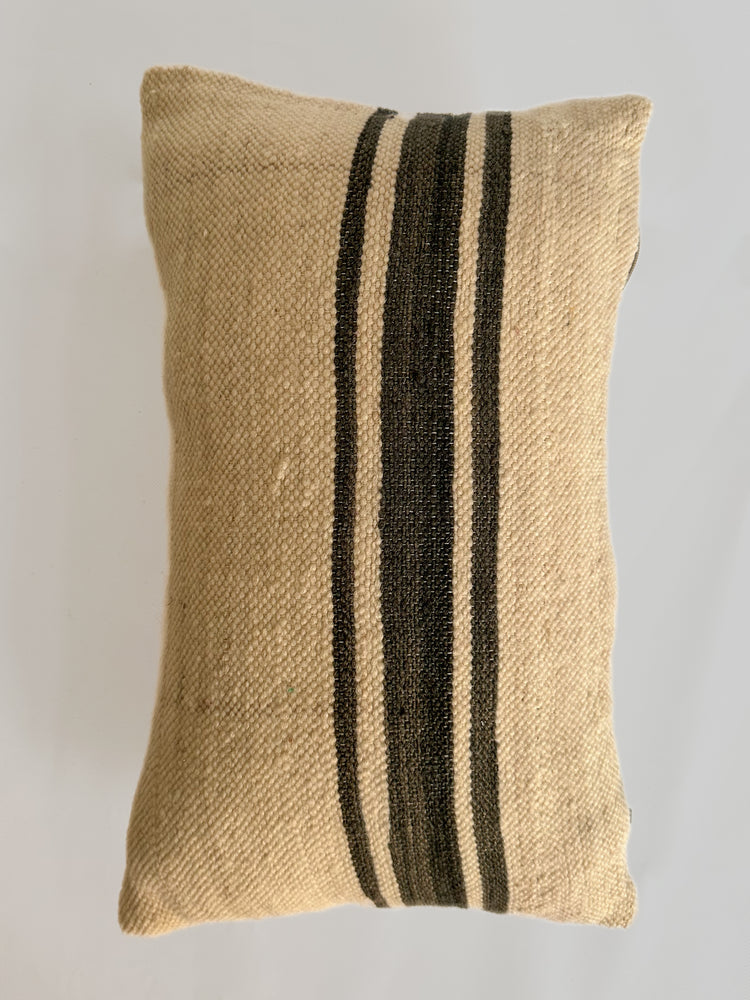 Ouaouzguiti Association's Striped Hanbel Pillow - Black - Salam Hello