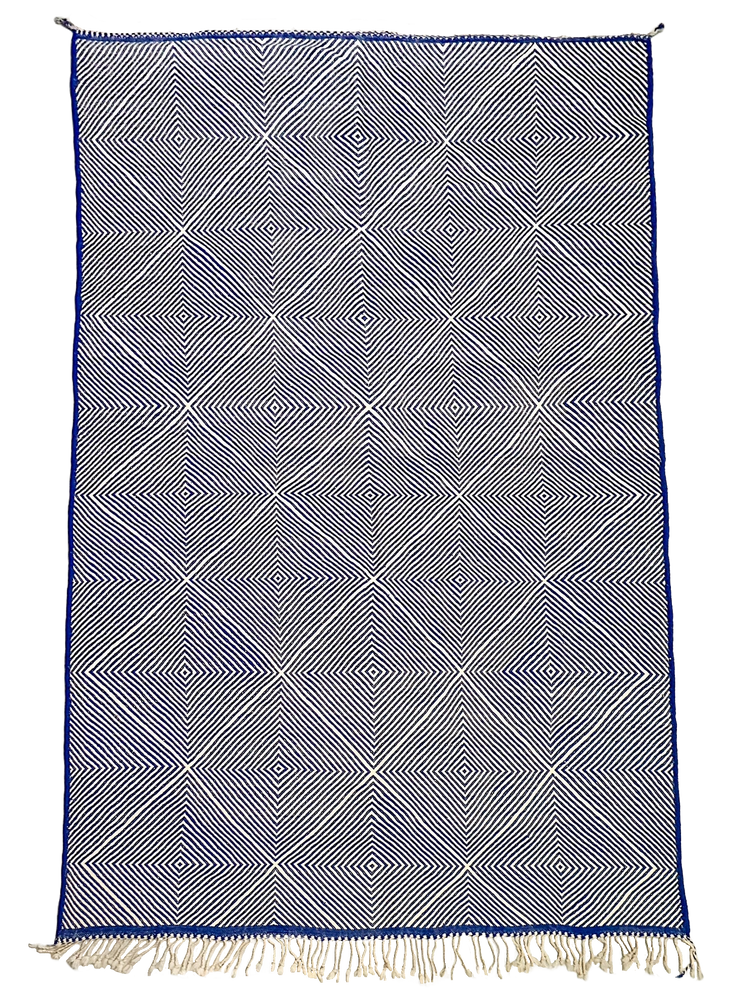 M'rirt's Optical Illusion Flatweave - Blue & White