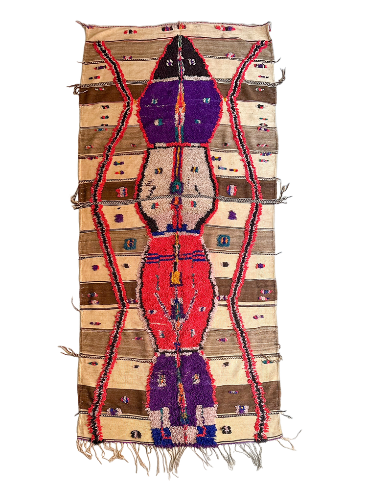Ouaouzguiti Association's Vibrant Mixed Technique Vintage Rug - Salam Hello