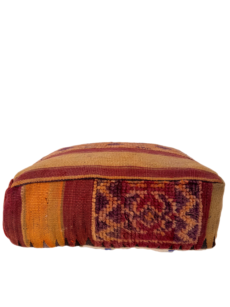 Vintage Chichaoua Pouf - Purple, Sage, Orange - Salam Hello