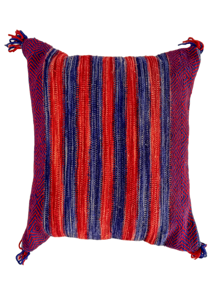 Anzal's Flatweave x Zanafi Pillow - Red/Blue - Salam Hello