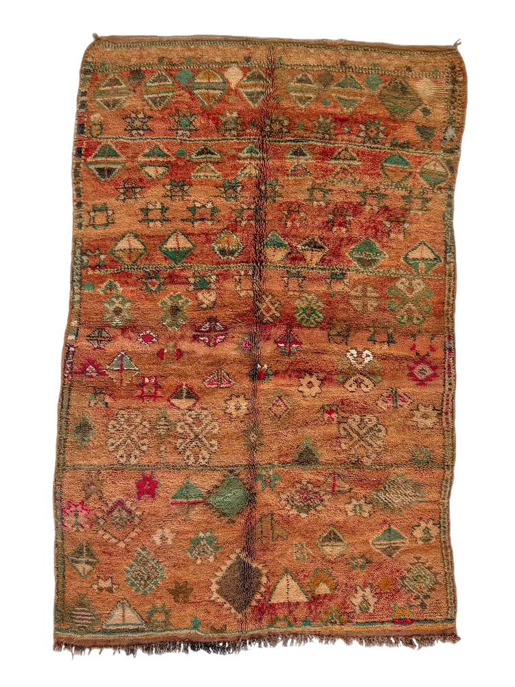 For Trinity | Talsint Symbolic Peach Vintage Hand-Knot | 7' x 9' - Salam Hello