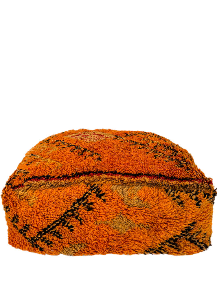 Vintage Beni M'Guild Pouf - Protective; Orange - Salam Hello