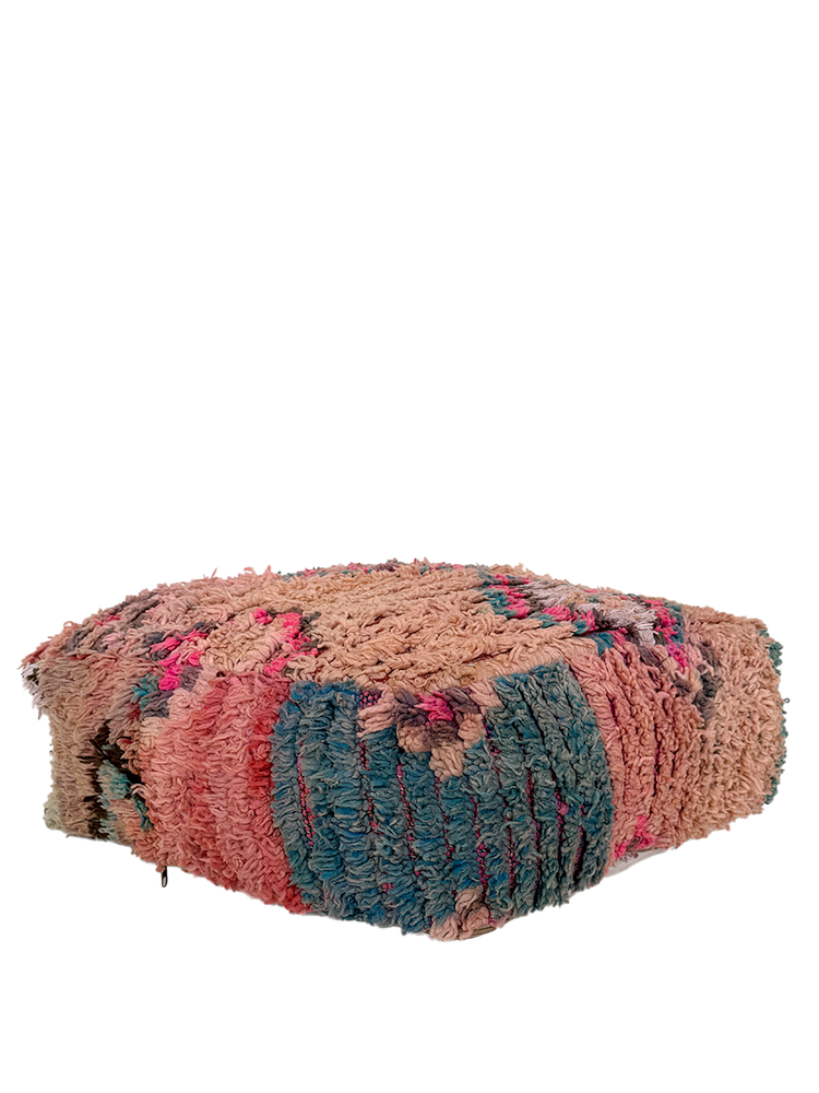 Vintage Boucherouite Pouf - Cotton Candy - Salam Hello