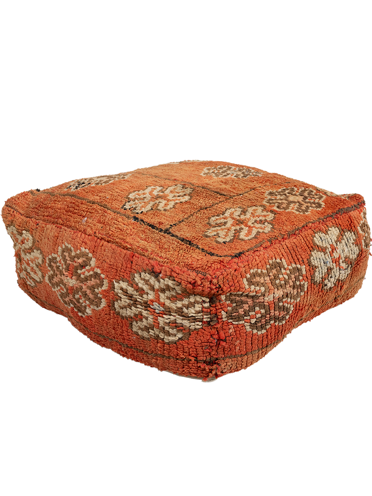 Vintage Talsint Pouf - Rust Floral - Salam Hello