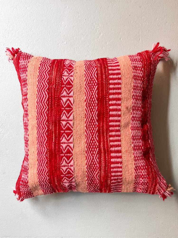 Anzal's Flatweave x Zanafi Pillow - Pink - Salam Hello