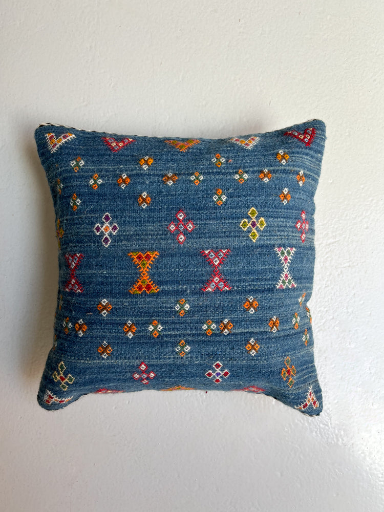 Anzal's Flatweave Pillow - Indigo - Salam Hello