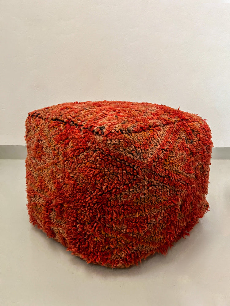 Vintage Beni M'Guild Pouf Square - Red - Salam Hello