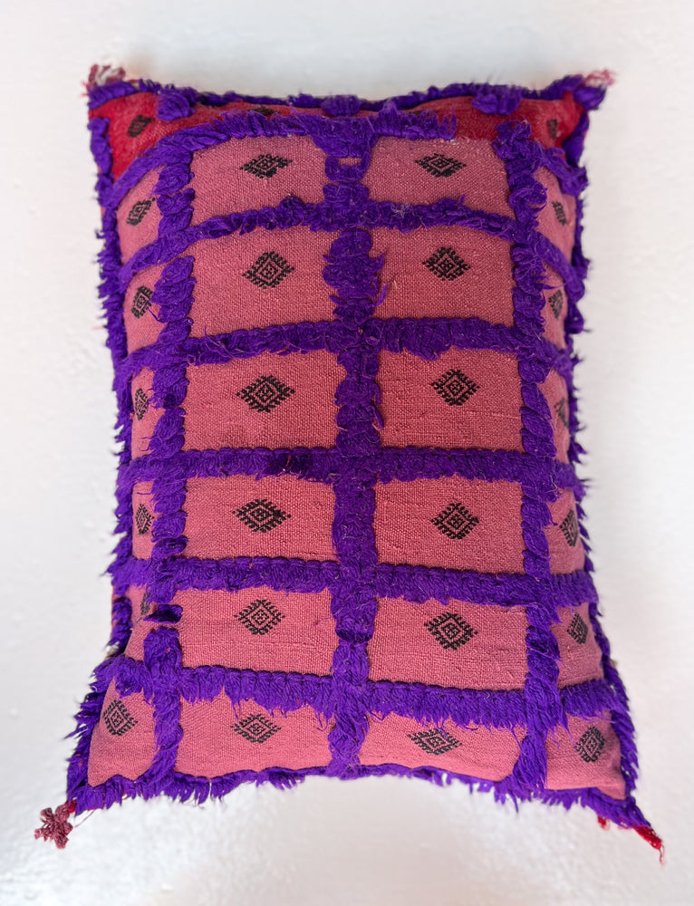 Kalaat M'Gouna's Vintage Pillow - Lion Paw, Purple - Salam Hello